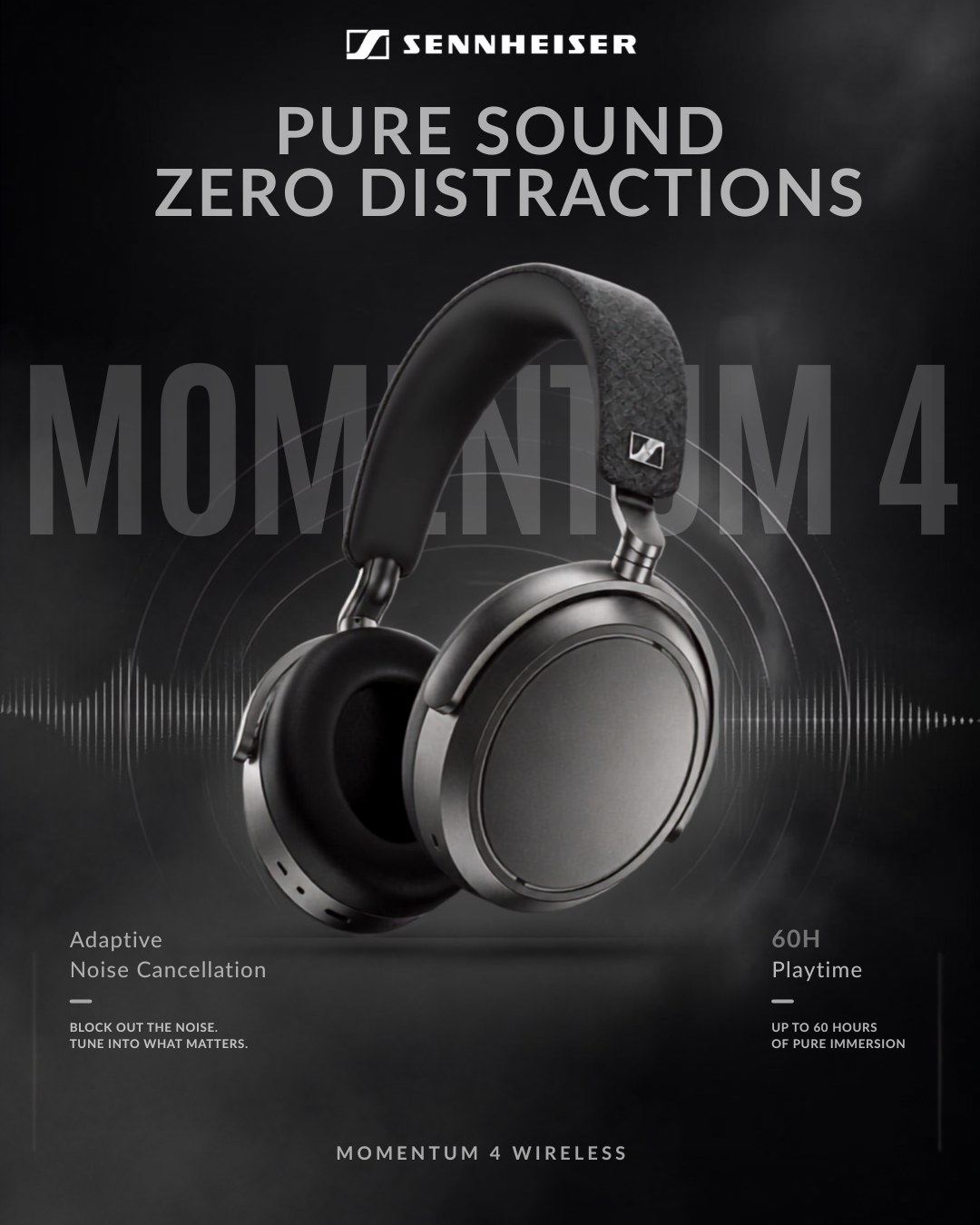 Concept post for Sennheiser Momentum 4 headphones